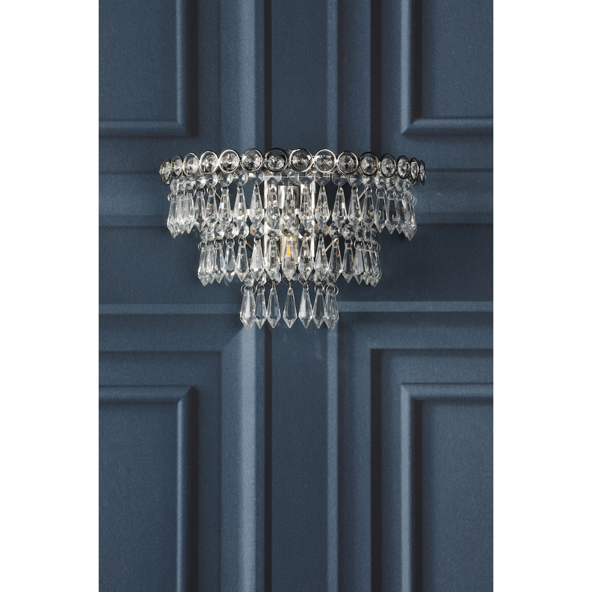 Photograph: Laura Ashley Enid Polished Nickel And Faceted Glass Wall Light