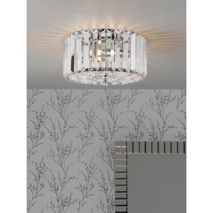 Photograph: Laura Ashley Fernhurst 3 Light Flush Crystal and Polished Chrome