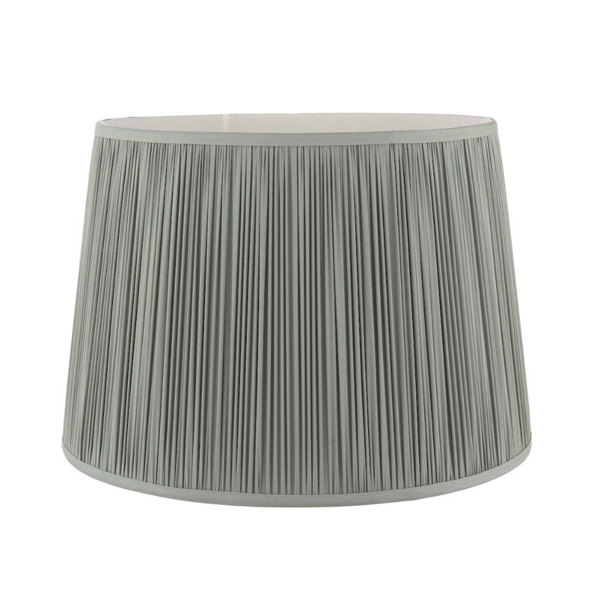 Photograph: Laura Ashley Hemsley 40cm/16 Inch Green 1000% Silk Cotton Tapered Drum Shade