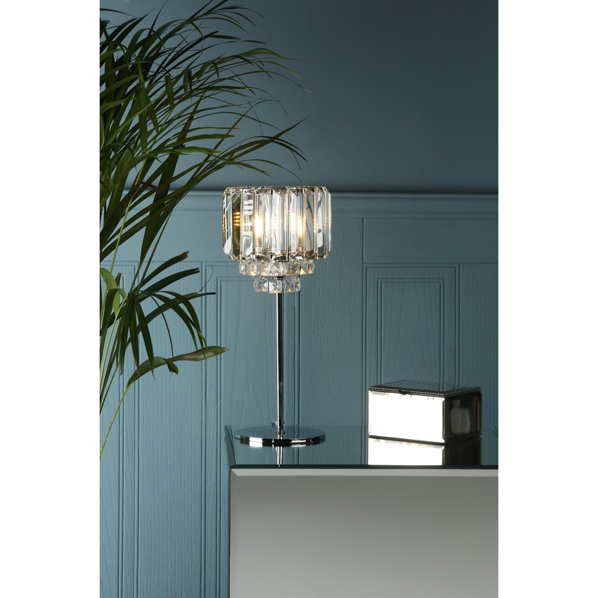 Photograph: Laura Ashley LA3569659-Q Vienna Crystal And Polished Chrome 1 Light Table Lamp With Switch