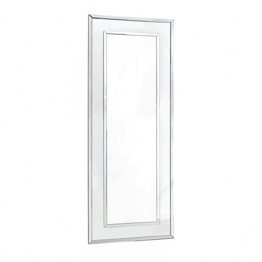 Photograph: Laura Ashley LA3664578-Q Evie Large Rectangular Floor Standing Mirror With Clear Glass Border & Mirrored Trim