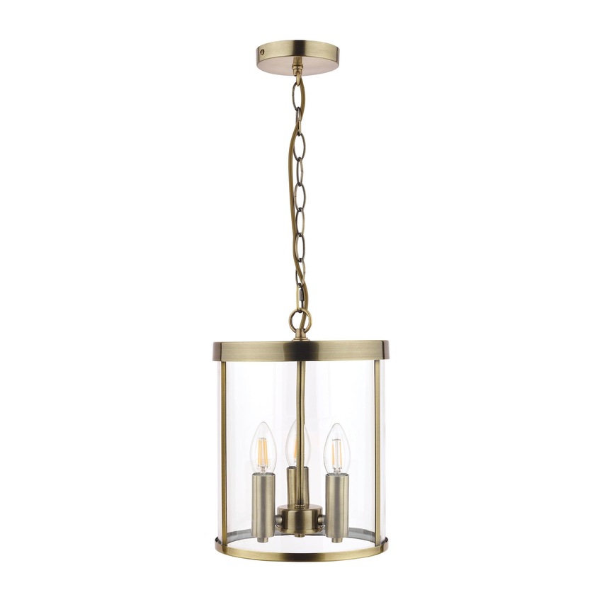 Photograph: Laura Ashley LA3675409-Q Selbourne Antique Brass 3 Light Lantern Pendant