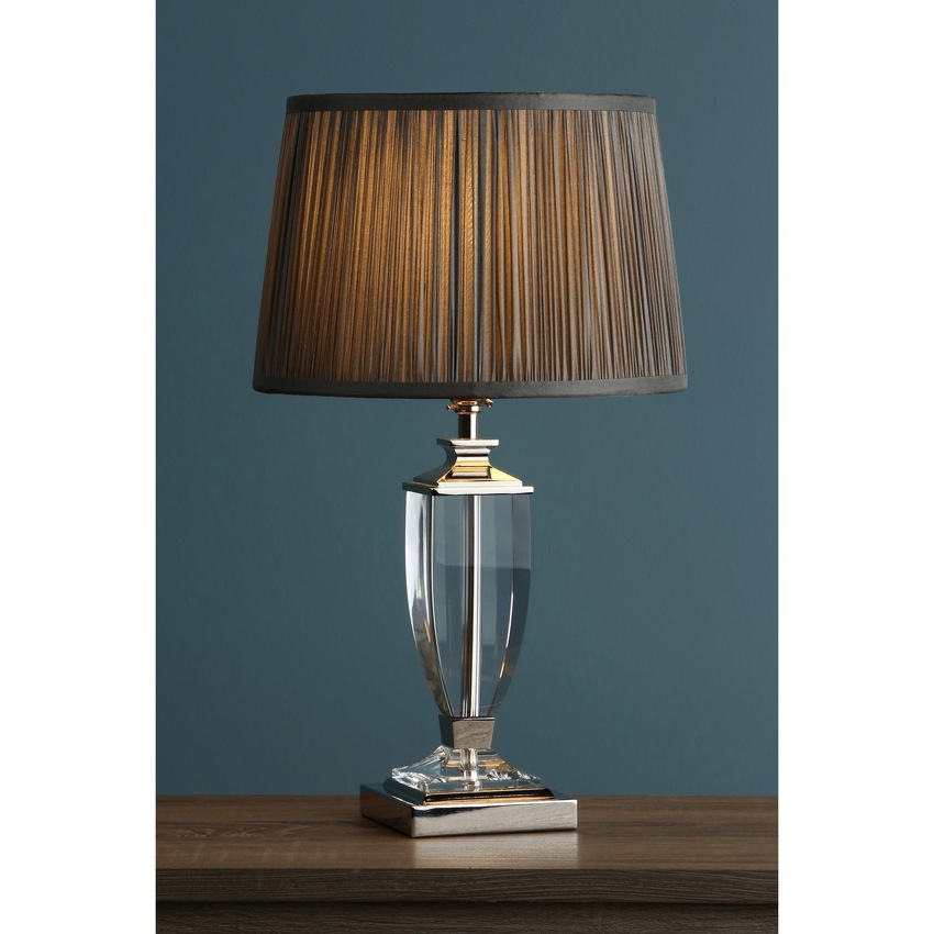 Photograph: Laura Ashley LA3688772-Q Carson Polished Nickel & Crystal Small Table Lamp - Base Only