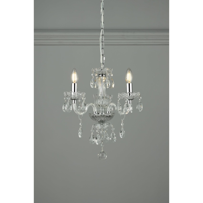 Photograph: Laura Ashley LA3691062-Q Harriet Polished Chrome 3 Light Crystal Chandelier