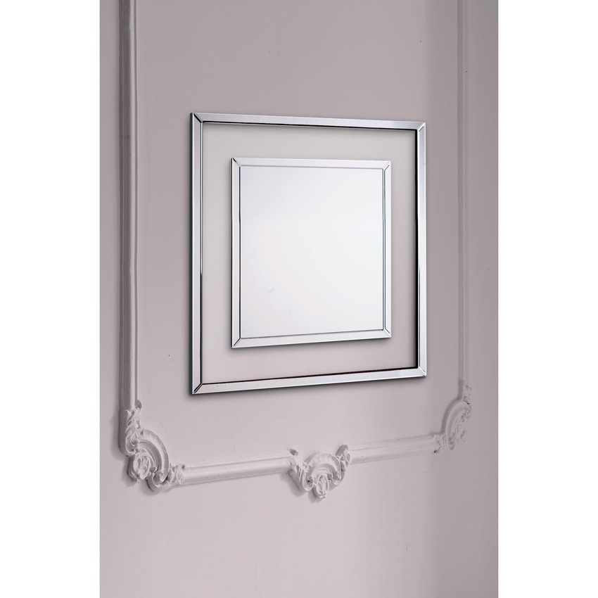 Photograph: Laura Ashley LA3691931-Q Evie Square Mirror With Clear Glass Border & Mirrored Trim