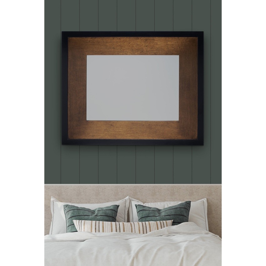 Photograph: Laura Ashley LA3715723-Q Cara Mottled Bronze Rectangular Mirror With Black Detail Edging