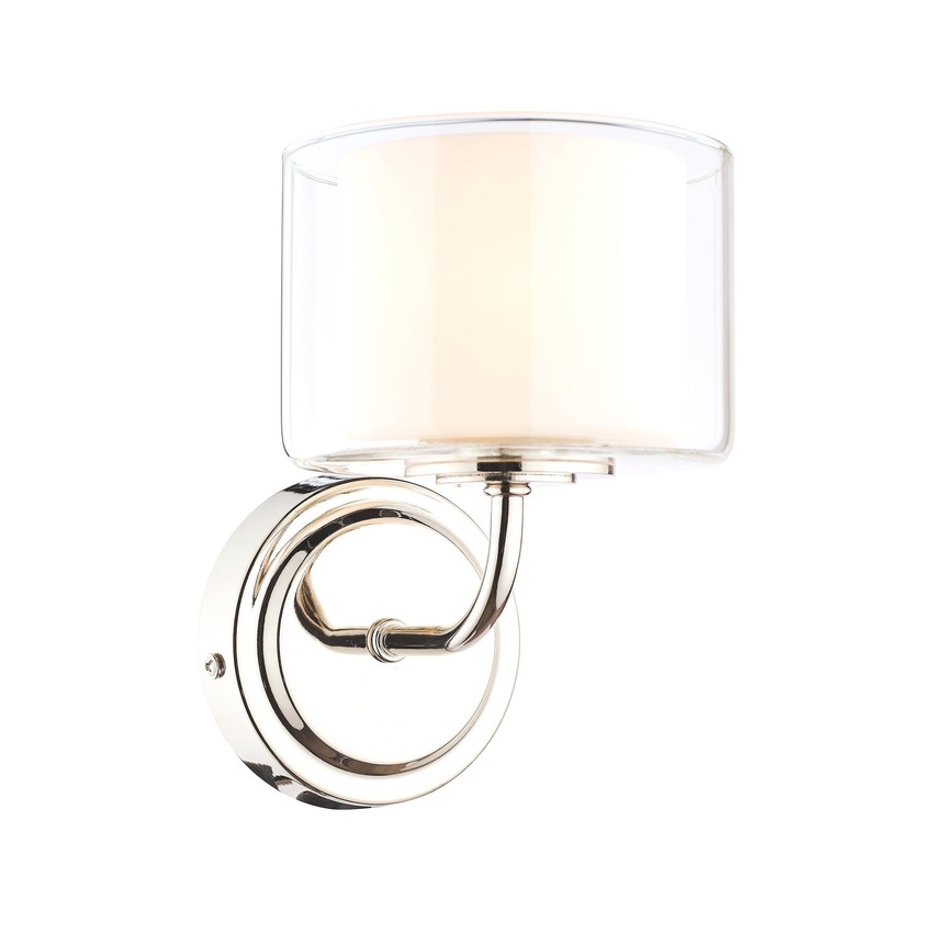 Photograph: Laura Ashley LA3724955-Q Southwell Polished Nickel Single Wall Light Complete With Opal Glass