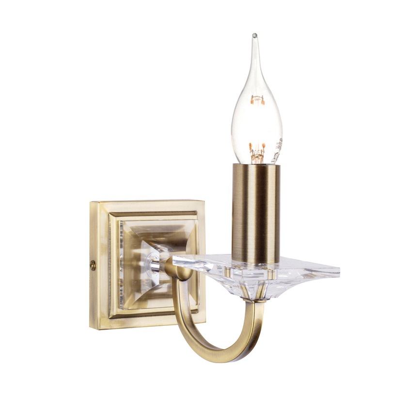 Photograph: Laura Ashley LA3727735-Q Carson Antique Brass & Crystal Single Wall Light