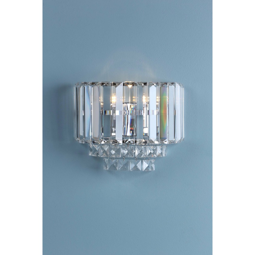 Photograph: Laura Ashley LA3727746-Q Vienna Crystal And Polished Chrome 1 Light Wall Light