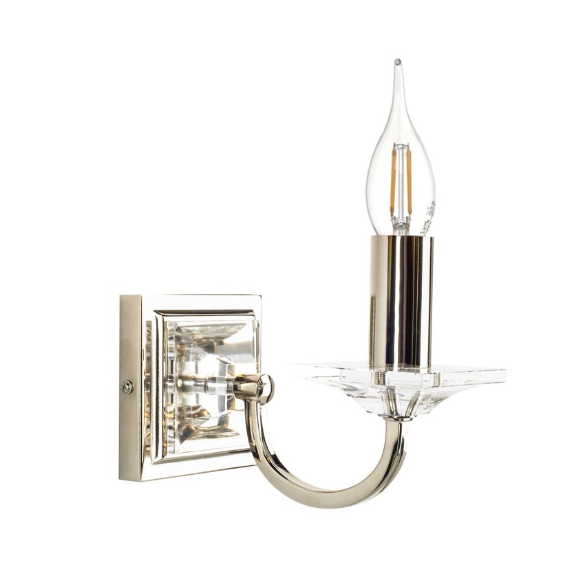 Photograph: Laura Ashley LA3727751-Q Carson Polished Nickel & Crystal Single Wall Light