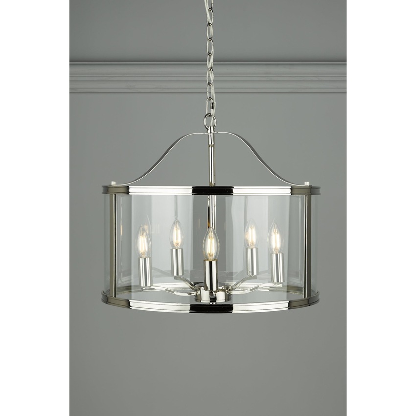 Photograph: Laura Ashley LA3732127-Q Harrington Polished Nickel & Clear Glass 5 Light Lantern Pendant