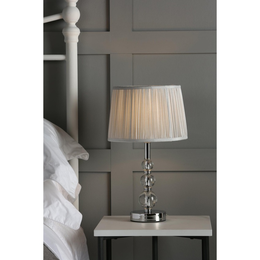 Photograph: Laura Ashley LA3732148-Q Selby Polished Nickel & Glass Small Table Lamp - Base Only