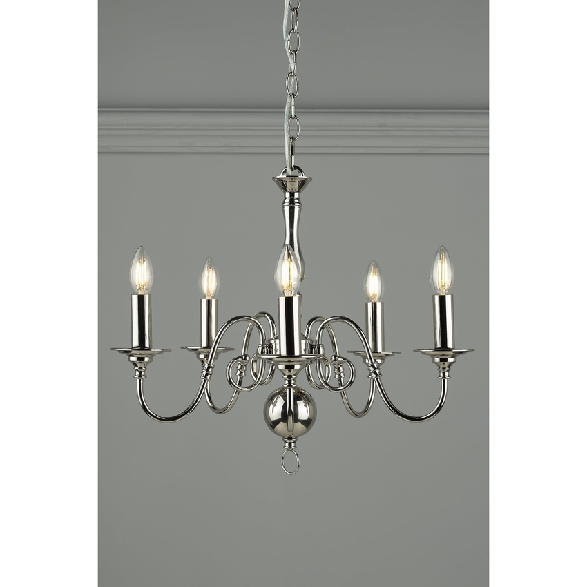 Photograph: Laura Ashley LA3743657-Q Winchester 5 Light Polished Nickel Chandelier