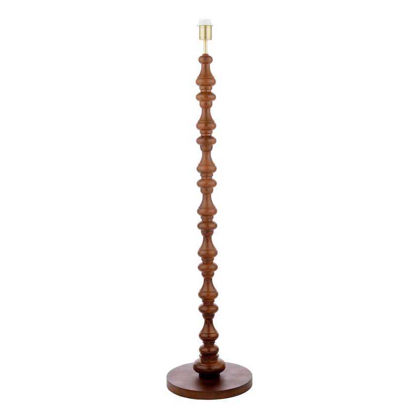 Photograph: Laura Ashley Millbrook Dark Wood Industrial Floor Lamp Complete With Brass Detaling - Base Only