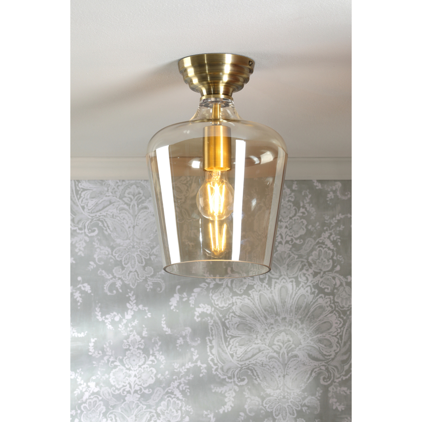 Photograph: Laura Ashley Ockley Semi-Flush Antique Brass and Champagne Glass