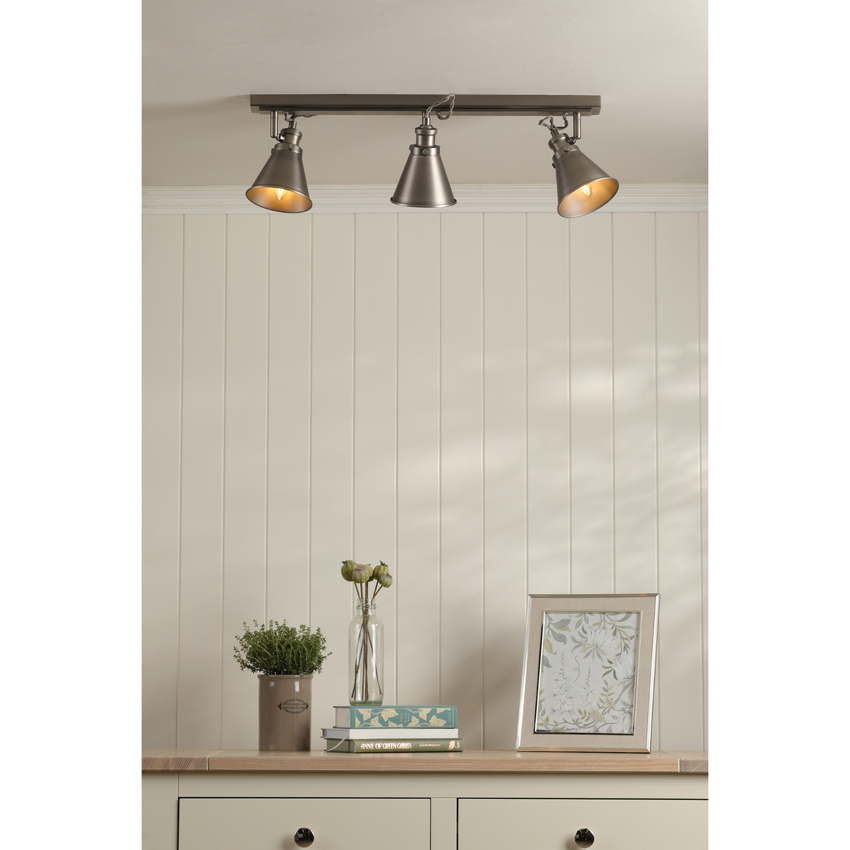 Photograph: Laura Ashley Rufus 3 Light Bar Spotlight Industrial Nickel