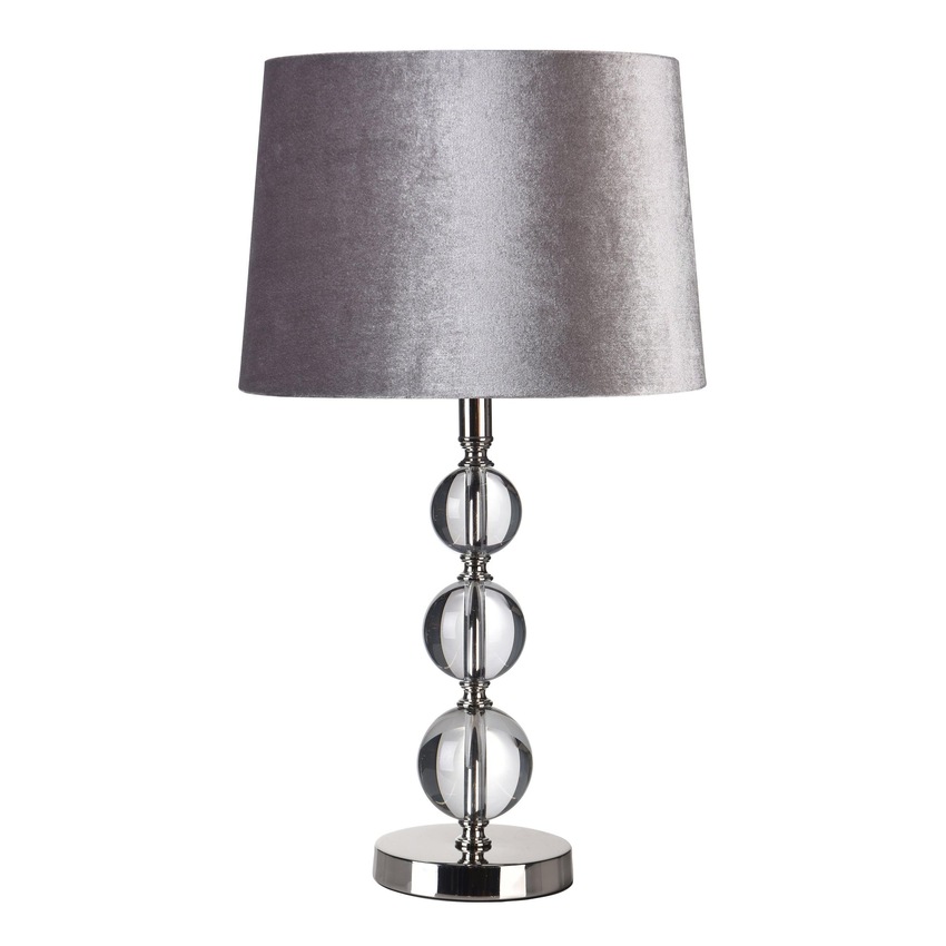 Photograph: Laura Ashley Selby Grande Large Table Lamp In Polished Nickel With Clear Glass Spheres - Base Only