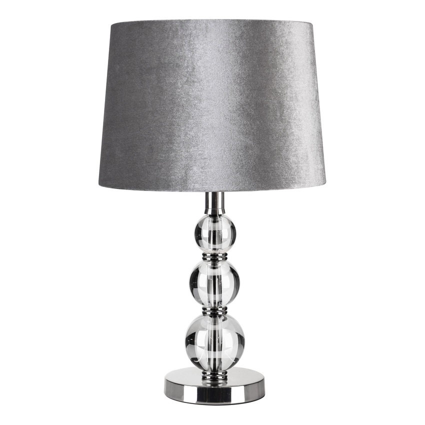 Photograph: Laura Ashley Selby Grande Small Table Lamp In Polished Nickel With Clear Glass Spheres - Base Only