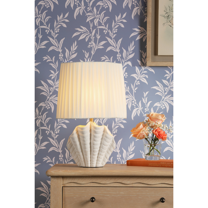 Photograph: Laura Ashley Shell Ceramic Table Lamp Complete With Ivory Faux Silk Oval Tapered Shade