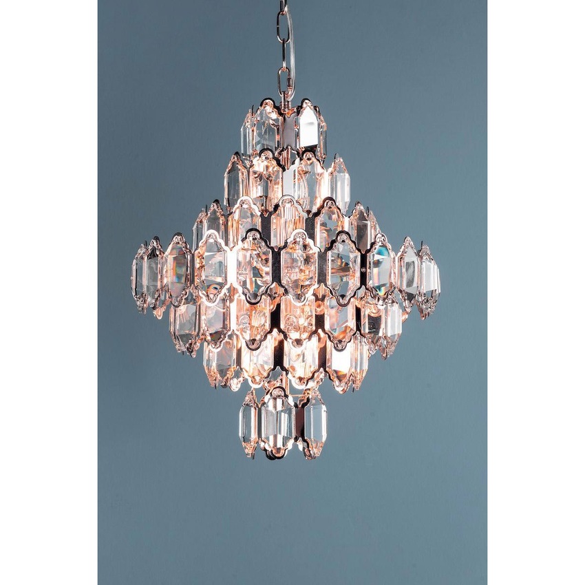 Photograph: Laura Ashley Windsor 8 Light Rose Gold Crystal Pendant