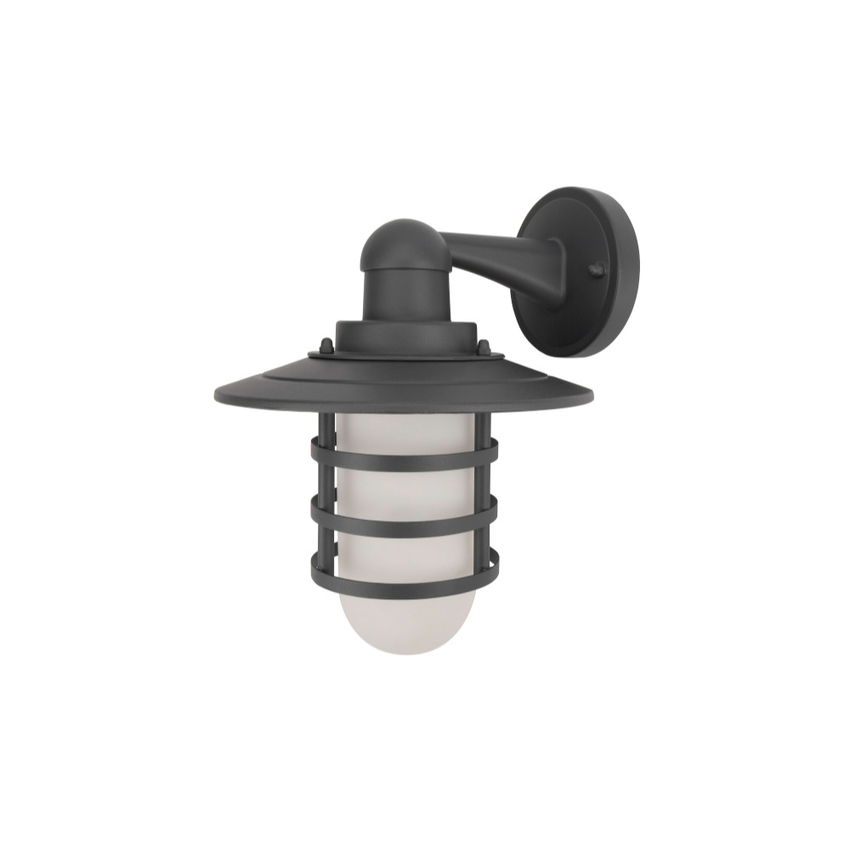 Photograph: Lisse Aluminium Dark Grey Outdoor Wall Lantern Complete With Clear Glass Shade - IP44