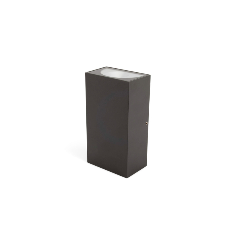 Photograph: Lugo Aluminium Rectangular Dark Grey Flush Led Up And Down Outdoor Wall Light - IP54 - 3000K - 900lm