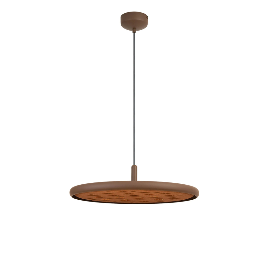 Photograph: Mantra Acustic Coffee Finish 52cm Round Dimmable Led Pendant Light - 3000K