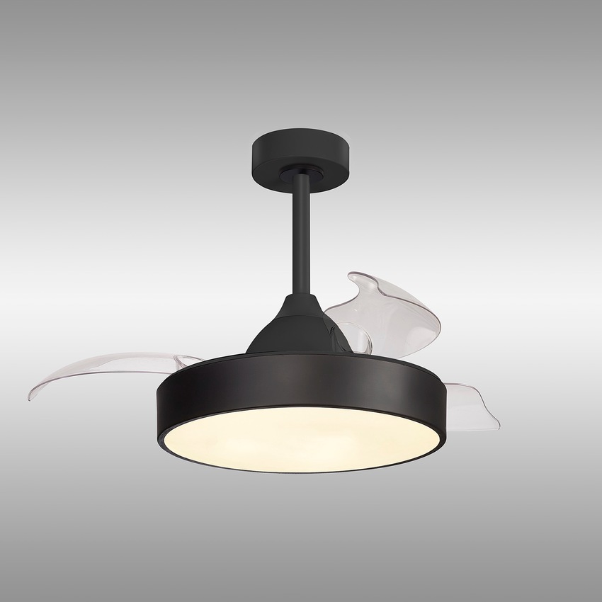 Photograph: Mantra Alaska 45W Black Led Ceiling Fan Light Controllably Via Remote Or App - 2700K - 5000K