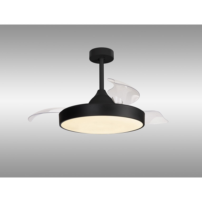 Photograph: Mantra Alaska 60W Black Led Ceiling Fan Light Controllably Via Remote Or App - 2700K - 5000K