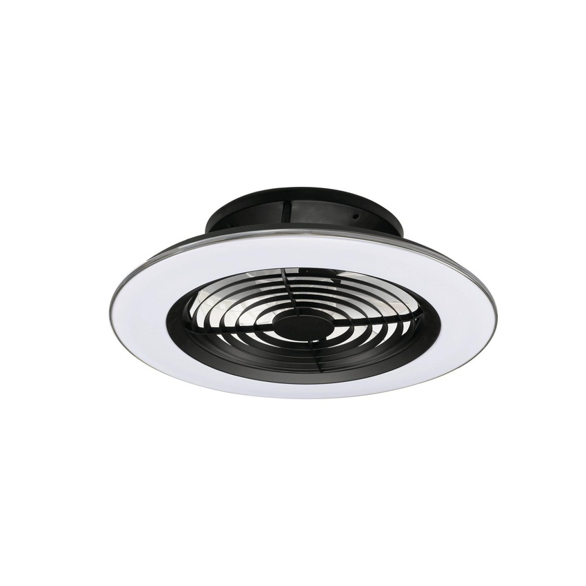 Photograph: Mantra Alisio Black LED Ceiling Light With Built-In Reversible Fan C/W Remote Control