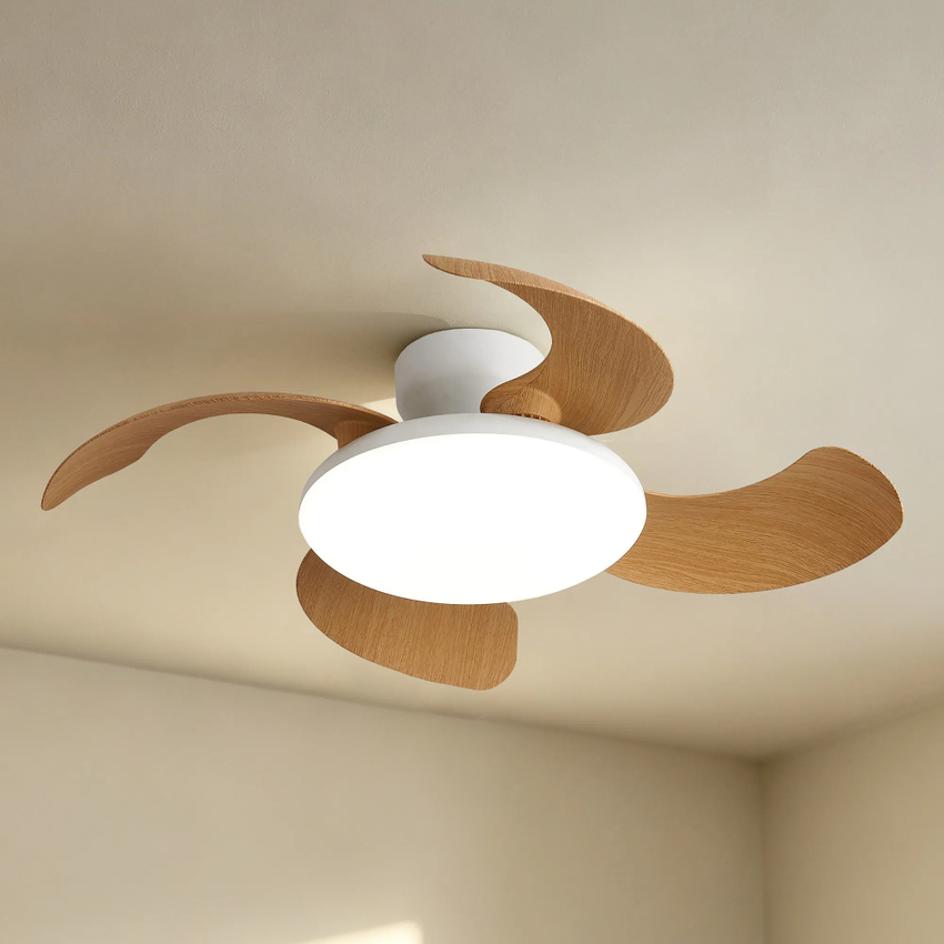 Photograph: Mantra Aloha II White/Wood Led Ceiling Fan Light - 3000K-5000K Adjustable
