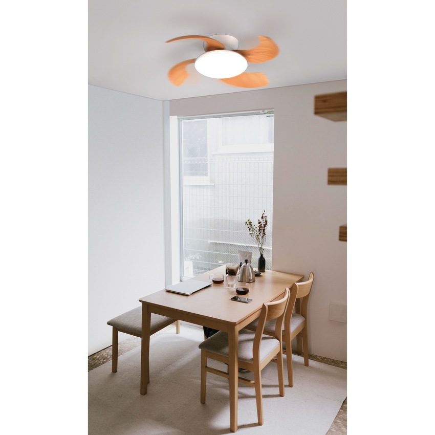 Photograph: Mantra Aloha Modern Led Ceiling Fan Light White/Wood With Remote Control