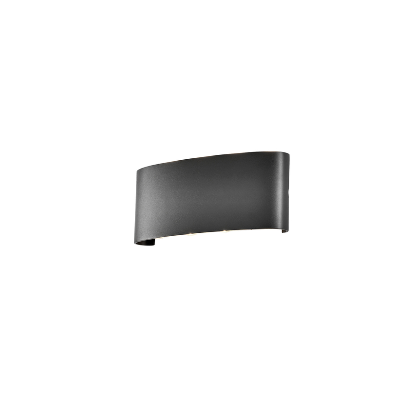 Photograph: Mantra Arcs Large Sleek Anthracite Up And Down Flush Exterior Wall Light - IP54 - 3000K