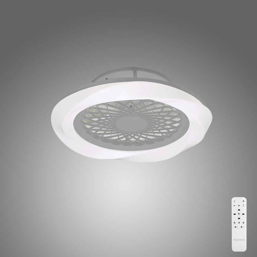 Photograph: Mantra Boreal Silver LED Ceiling Light With Built-In Reversible Fan C/W Remote Control