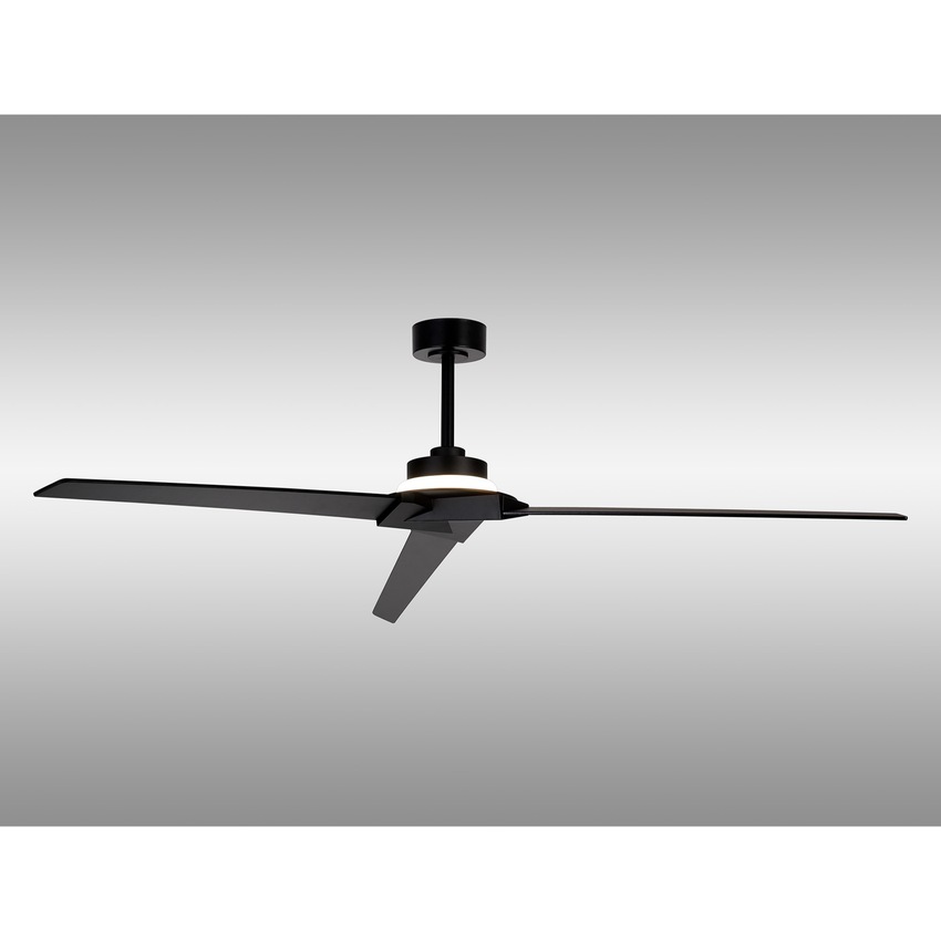 Photograph: Mantra Brisa Black Led Ceiling Fan Light Complete With Remote Control - 2700-5000K - IP44