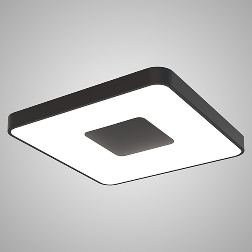 Photograph: Mantra Coin Large Square LED Flush Ceiling Light Black Complete With Remote Control - 2700K-5000K Tuneable