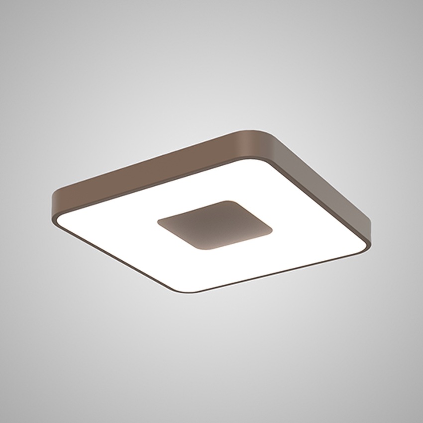 Photograph: Mantra Coin Medium Square LED Flush Ceiling Light Gold Complete With Remote Control - 2700K-5000K Tuneable