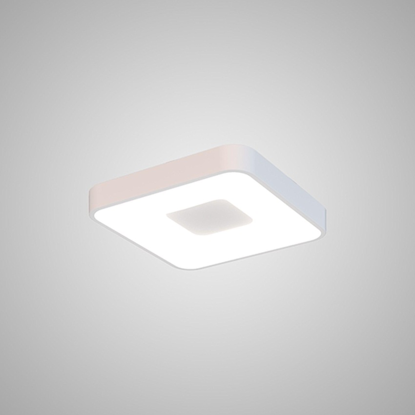 Photograph: Mantra Coin Small Square LED Flush Ceiling Light White Complete With Remote Control - 2700K-5000K Tuneable