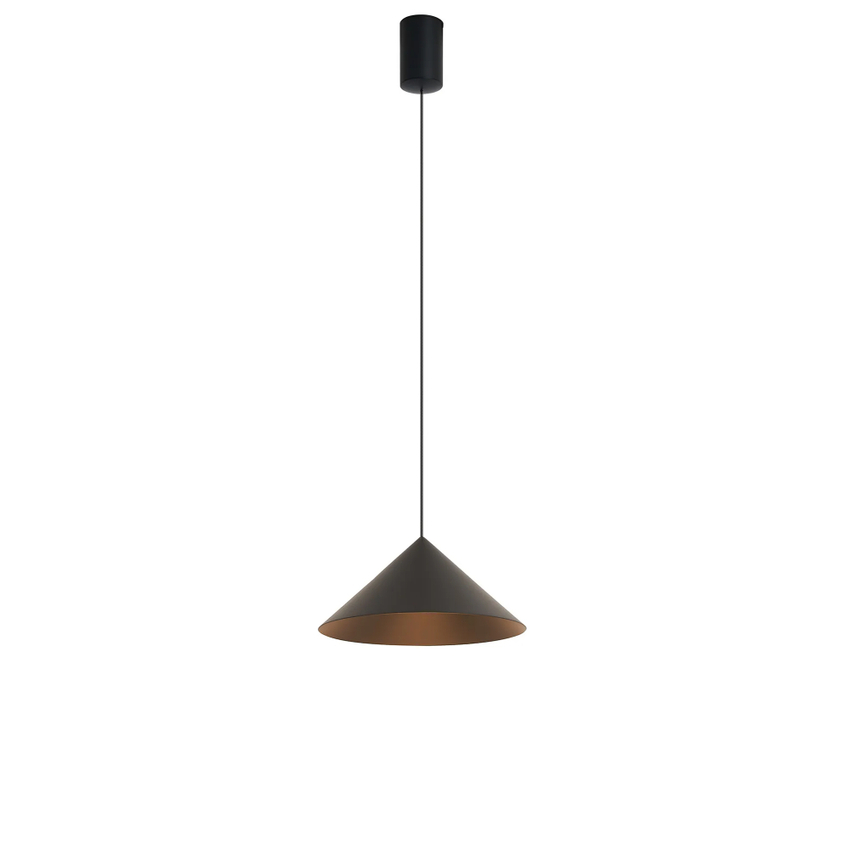 Photograph: Mantra Cono 24cm Black Metal Single Led Pendant Light - 3000K