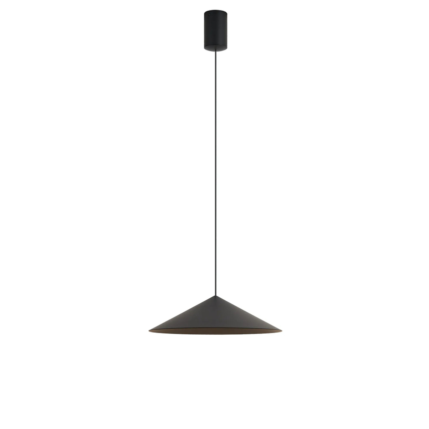 Photograph: Mantra Cono 30cm Black Metal Single Led Pendant Light - 3000K