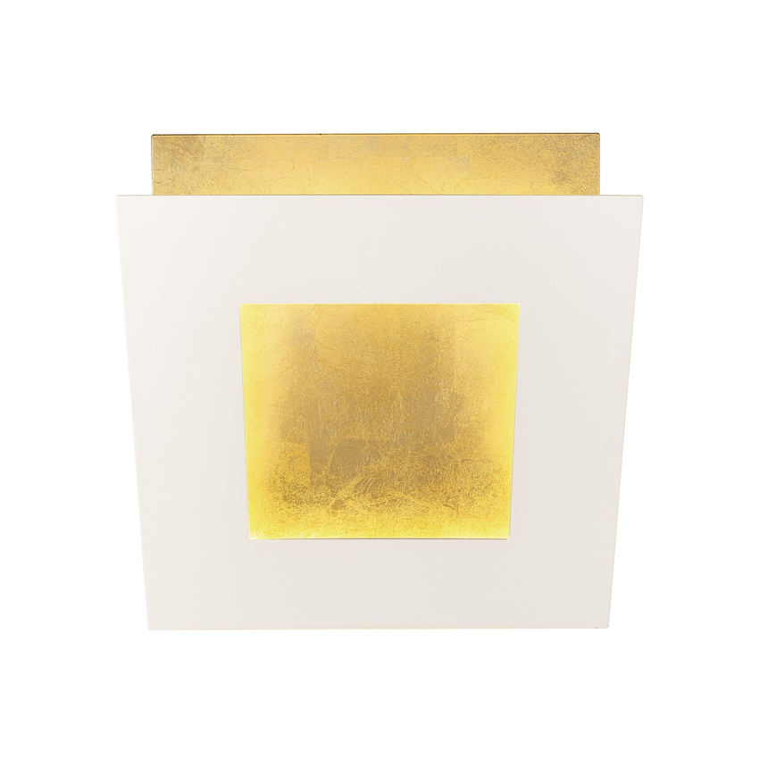 Photograph: Mantra Dalia White And Gold Square Large Led Wall Light - M8119 - 3000K