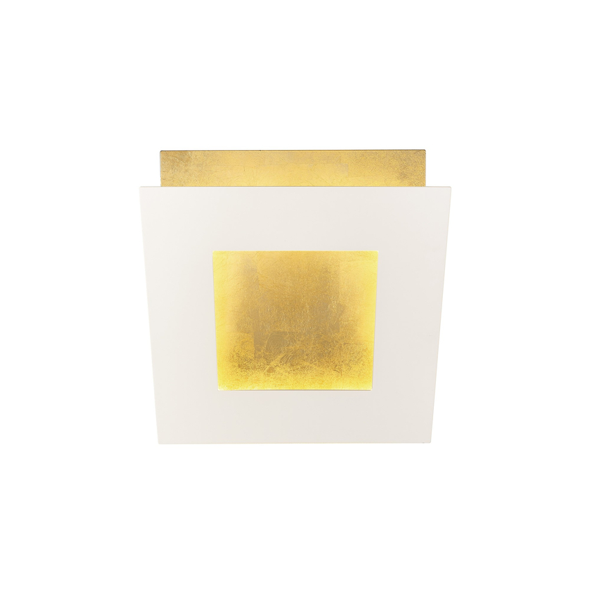 Photograph: Mantra Dalia White And Gold Square Medium Led Wall Light - M8115 - 3000K