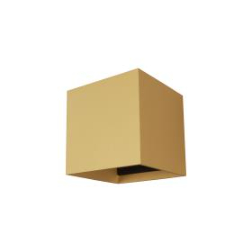 Photograph: Mantra Davos 12W Square Gold Led Adjustable Wall Light - IP54 - 3000K