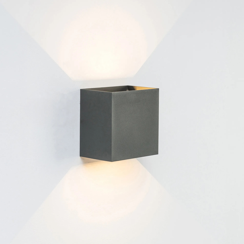 Photograph: Mantra Davos XL Square White Adjustable Up And Down Led Exterior Wall Light - 3000K - IP55