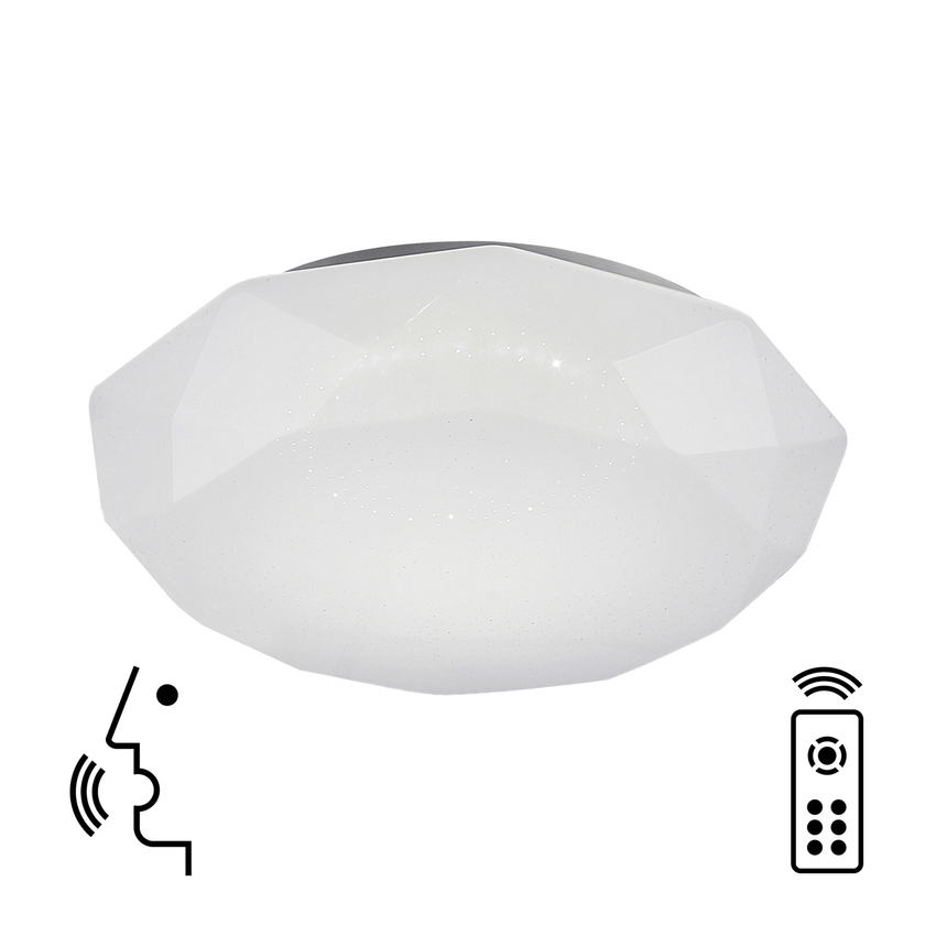 Photograph: Mantra Diamante 56W Led Flush Dimmable Led Smart Ceiling Light Complete With Remote - 3000 - 5000K - Google Play And Alexa