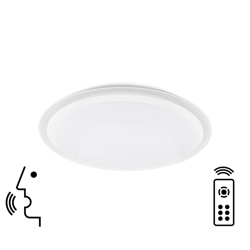 Photograph: Mantra Edge Dimmable Flush Led Smart Ceiling Light Complete With Remote Control - 3000-5000K