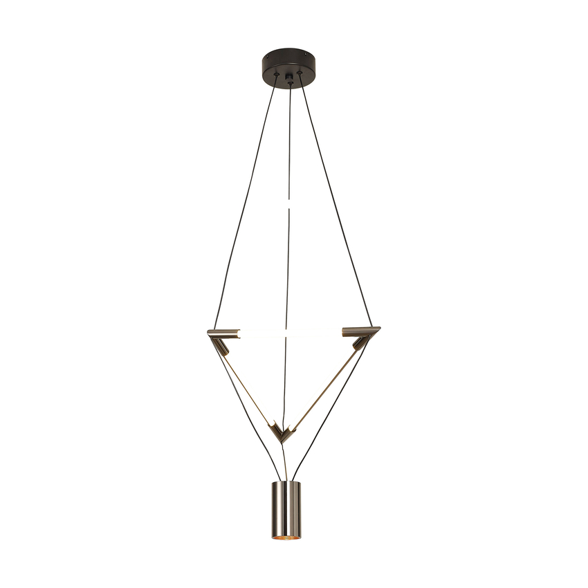 Photograph: Mantra Electra Black/Black Chrome Twin Electra Led Pendant - 3000K