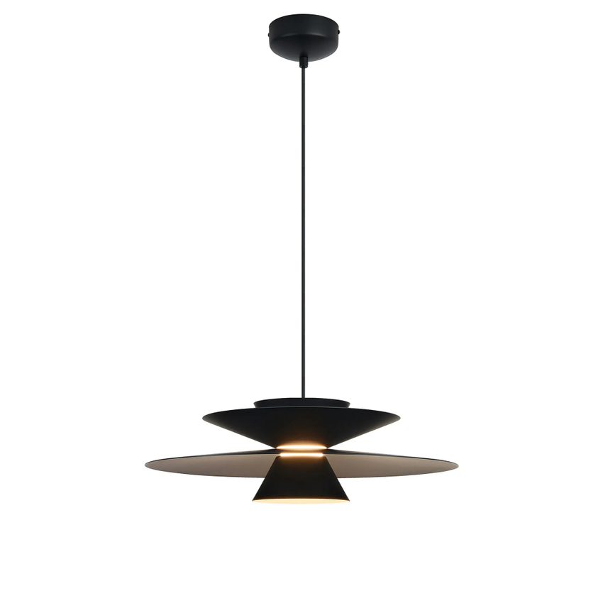 Photograph: Mantra Estrella 50cm Round Black Modern Led Pendant - Dimmable - 3000K