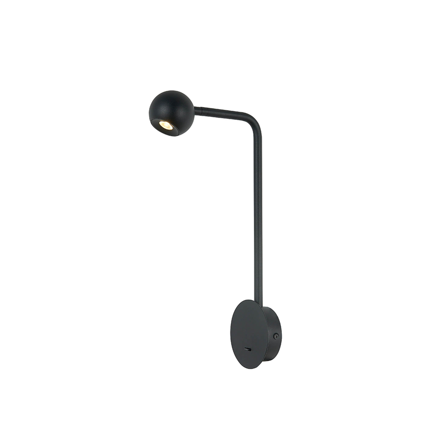 Photograph: Mantra Eyes Black Adjustable Switched Led Bedside Reader Wall Light - 3000K