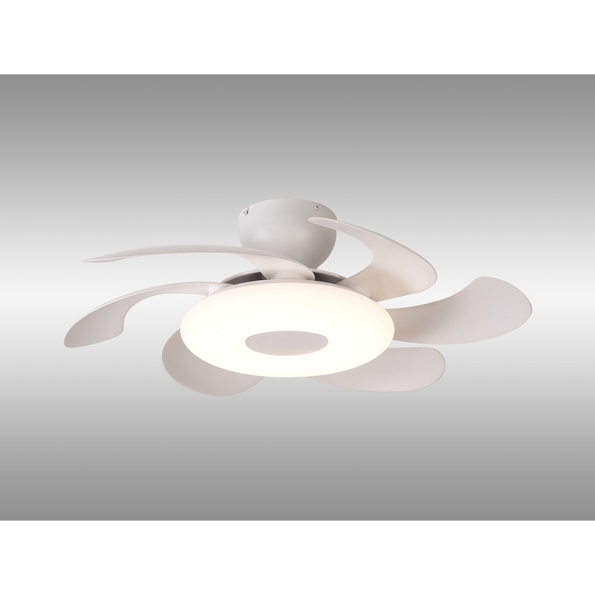 Photograph: Mantra Flowers White Led Ceiling Fan Light Complete With Remote - 2700K - 5000K